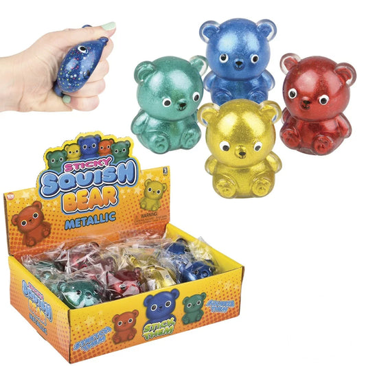 Squish Sticky Bears Toy -(Sold By Dozen =$20.99)