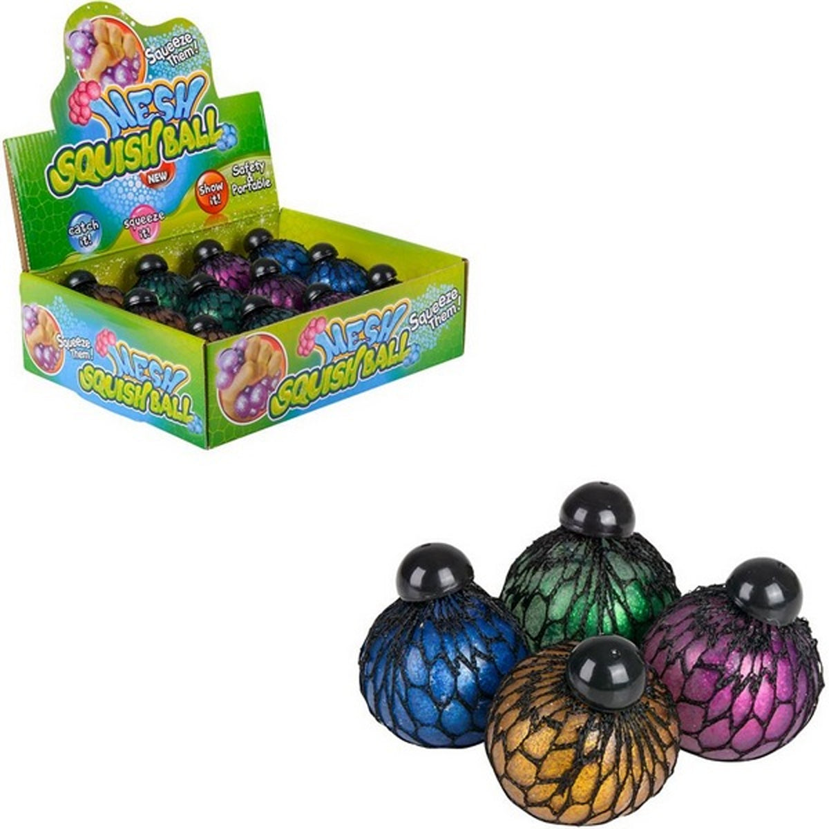 Mesh Squish Metallic Ball For kids In Bulk- Assorted