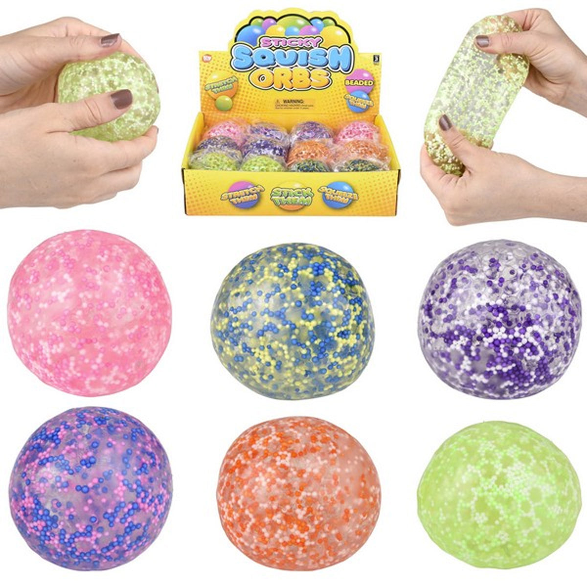 Squishy Sticky Beaded  Ball kids Toys In Bulk- Assorted
