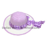 Wholesale Little Girls Polka Dot Straw Hats - Assorted