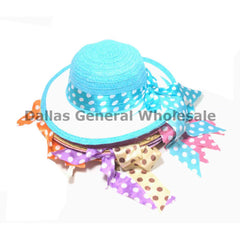 Wholesale Little Girls Polka Dot Straw Hats - Assorted
