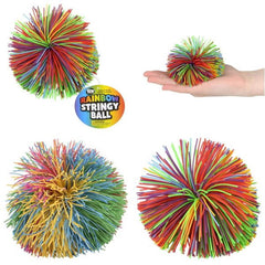 Rainbow Color Bouncy string Ball Kids Toys In Bulk- Assorted