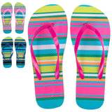 Women's Striped Flip Flops  Bulk- Assorted