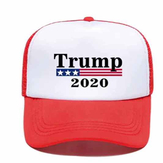 Trump 2020 Adjustable Mesh Back Cotton Baseball Cap - Black/Red (Sold by the Piece or Dozen)