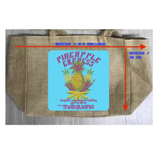 New Pineapple Express Marijuana Burlap Tote Bag - Stylish and Eco-Friendly Carryall (Sold By Piece)