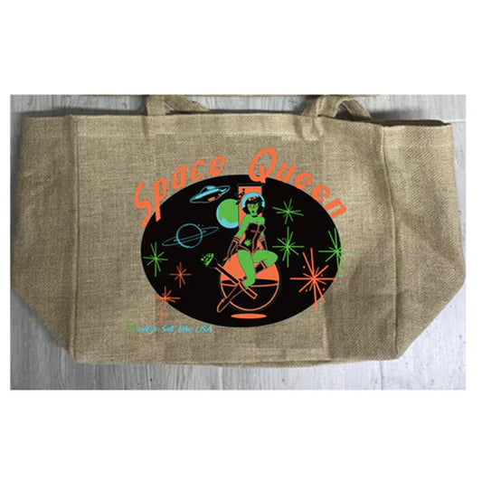 New Space Queen Marijuana Burlap Tote Bag - Stylish and Eco-Friendly  (Sold By Piece)