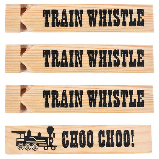 New Wooden Train Whistle Toys For Kids & Toddlers- Sold By Dozen