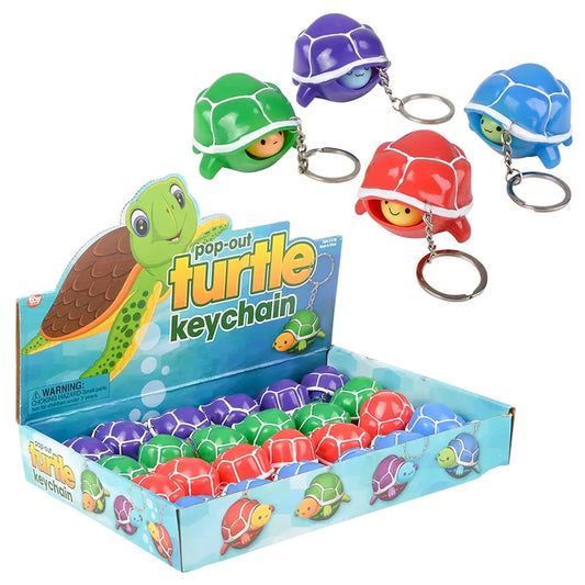 2" Pop Out Turtle Keychain Assorted (24 Pieces = $39.99)