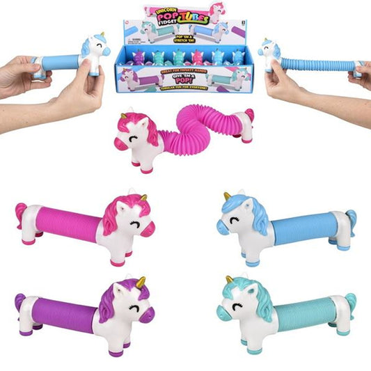 Unicorn Fidget Pop Tube kids Toys In Bulk- Assorted