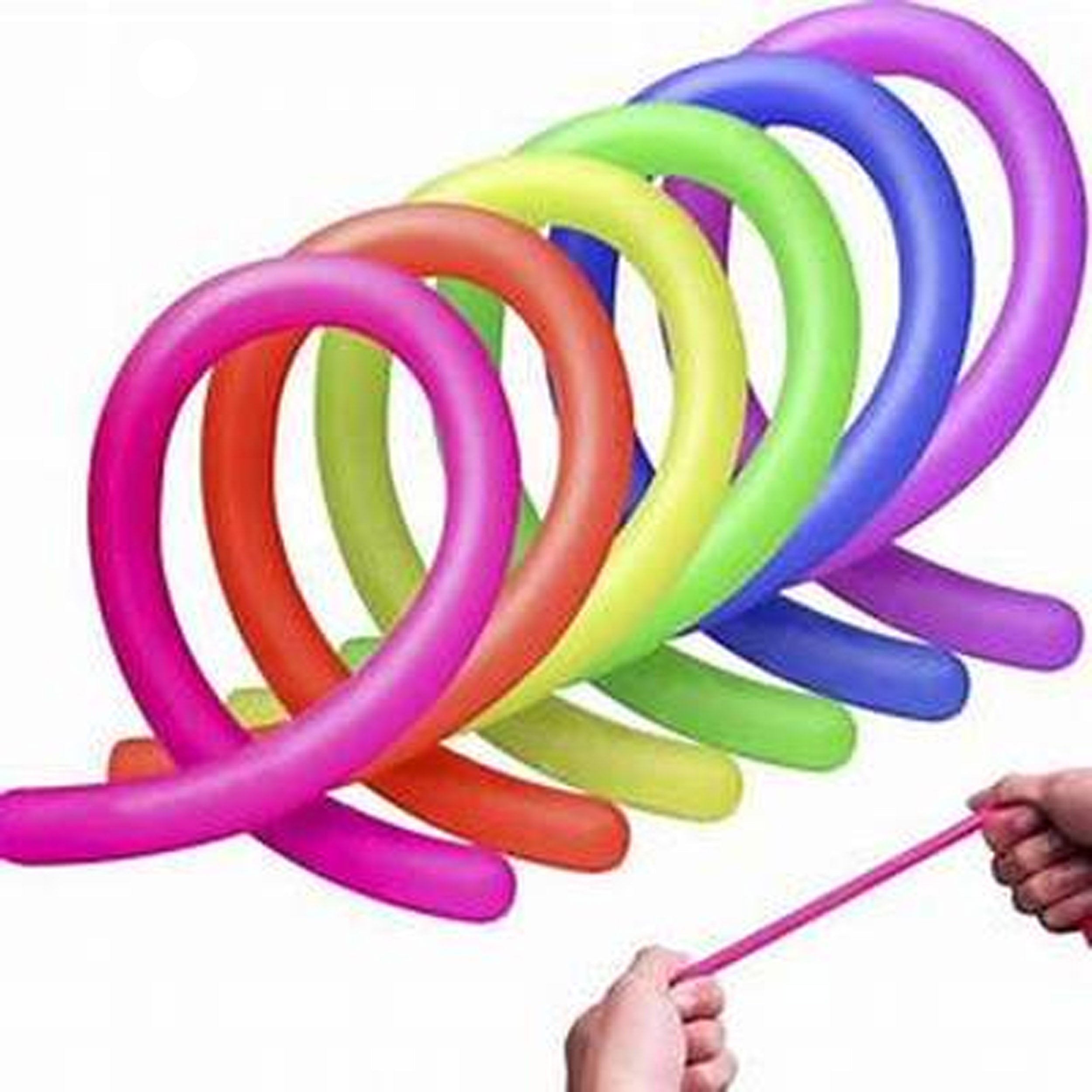 AWAVM 6 pcs Jouets de Corde sensoriels Stretch colorés, Fidget Rope Toy,  Jouet en Corde Extensible, Relief Stretchy Rope, Décompresser Le Jouet
