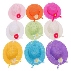 Little Girls Cute Straw Hats  Wholesale MOQ-12 pcs