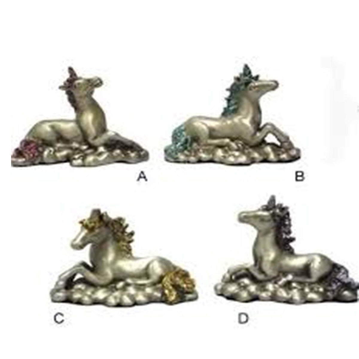 Wholesale Pewter Unicorn Lying Down Figures Magical Collectibles (Sold by the piece)