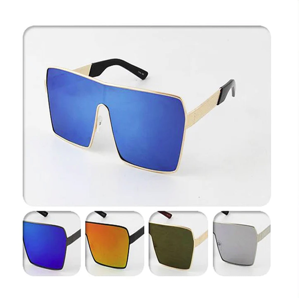 Wholesale Over Size Mirror Lenses Sunglasses MOQ -12 pcs