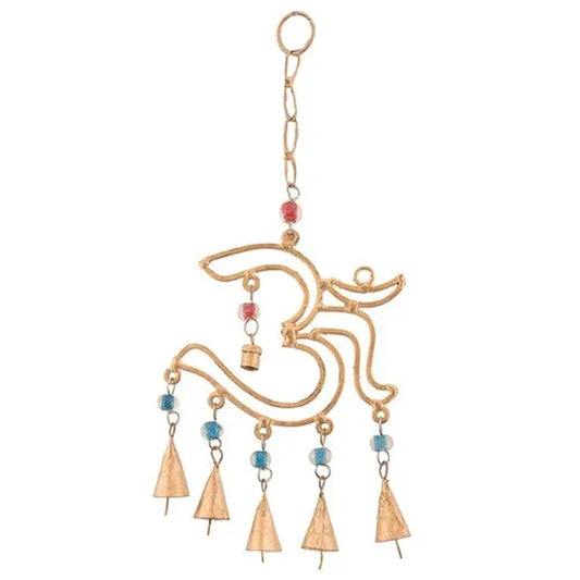 Multicolor Metal Handicraft Lord Ganesha Hanging Bell For Home Décor