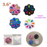 Wholesale 3.6 INCH RAINBOW FLOWER FIDGET & BUBBLE POP IT SILICONE STRESS RELIEVER TOY