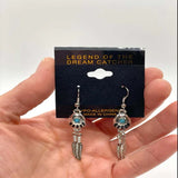Wholesale Silver Turquoise Color Bear Claw Earrings Hypoallergenic Dangle Earrings (sold by the pair)
