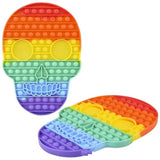 Wholesale 12-Inch Mega Skull Rainbow Bubble Pop It Silicone Stress Reliever Toy