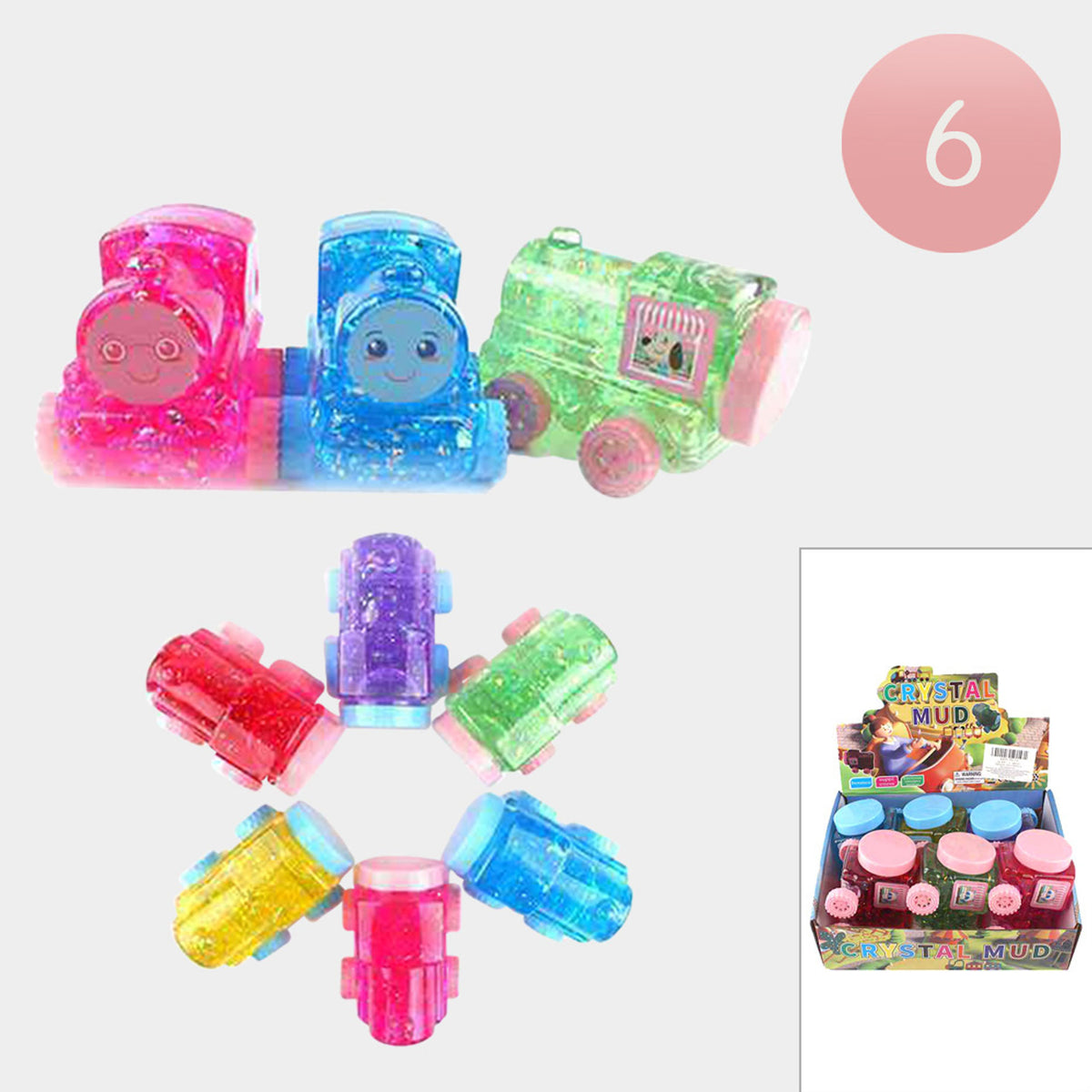 Train Crystal Mud Slimes- {Sold By 6 Pcs- $18}