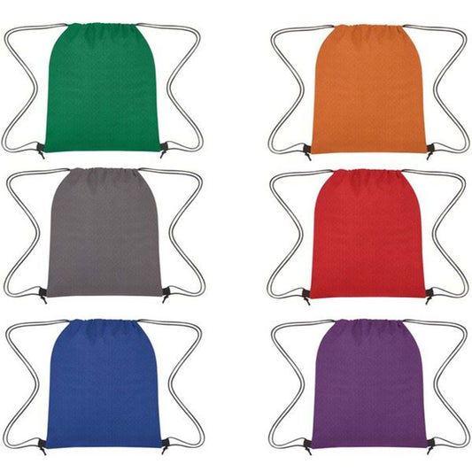 Heathered Non-Woven Drawstring Backpacks In Bulk- Assorted