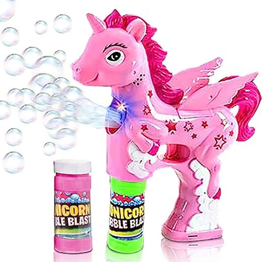 Unicorn Bubble Blaster: Light and Sound Summer Toy for Girls and Boys