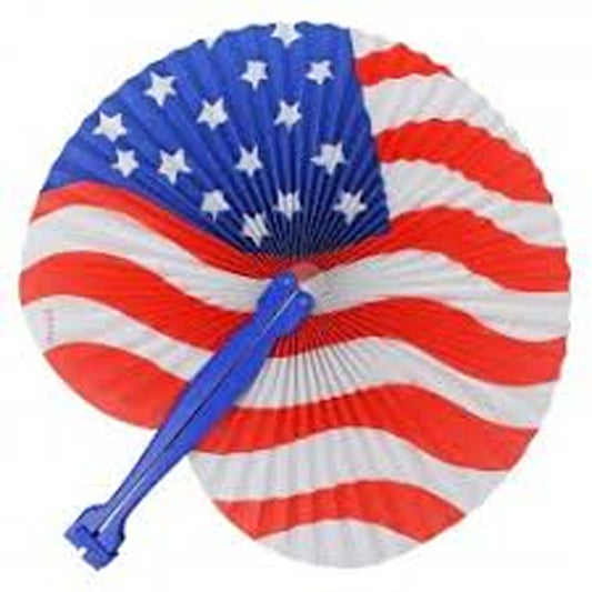 Wholesale New 10" Stars and Stripes Pattern Hand Held Folding Fan (Sold by DZ)