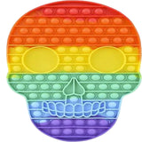 Wholesale 12-Inch Mega Skull Rainbow Bubble Pop It Silicone Stress Reliever Toy