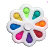 Wholesale 3.6 INCH RAINBOW FLOWER FIDGET & BUBBLE POP IT SILICONE STRESS RELIEVER TOY (sold by the piece or dozen)