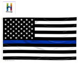 Wholesale AMERICAN BLACK WHITE BLUE THIN LINE police  3 X 5 FLAG ( sold by the 6 piece )