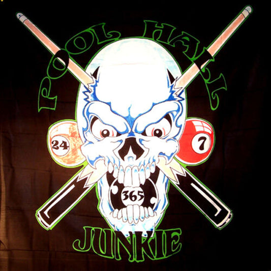 Wholesale"POLL HALL JUNKIE" Skull Cloth 45-Inch Wall Banne (Sold By - 4 PCS