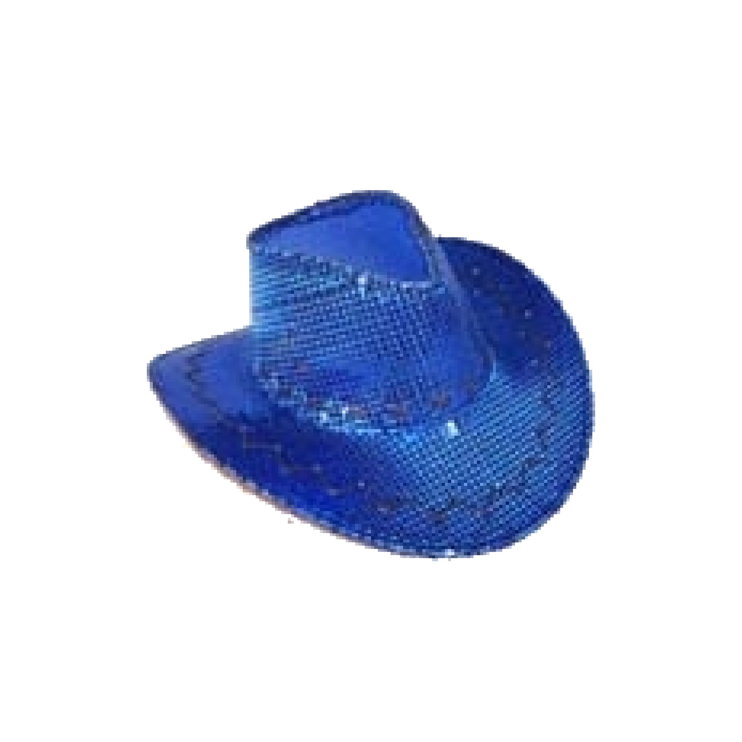 Wholesale Western Style Blue Sequin Embellished Cowboy Hat (MOQ6