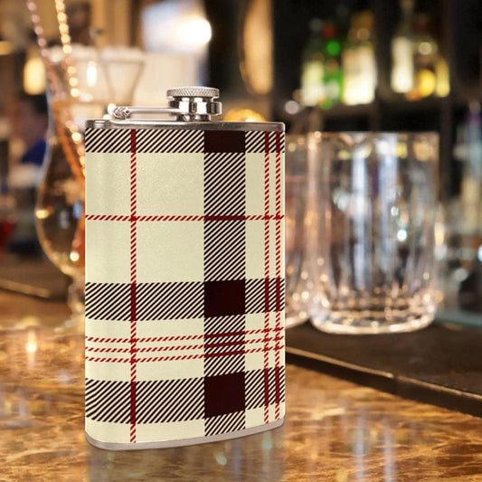 Wholesale Leather-Wrapped Flask with Stainless Steel Whiskey Flask (Sold By Piece)
