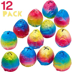 Rainbow Color Squeezy Bead Stress Relief Dinosaur Egg Toys (1 Dozen=$23.99)