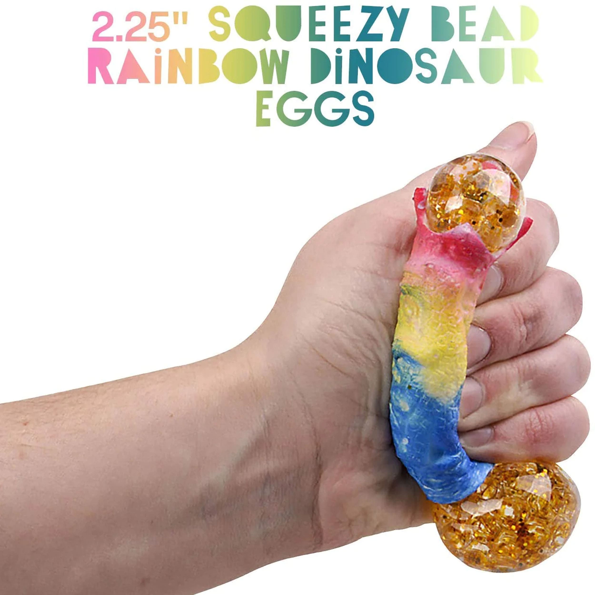 Rainbow Color Squeezy Bead Stress Relief Dinosaur Egg Toys (1 Dozen=$23.99)