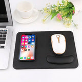 2 in 1 Wireless Charging Leather Mouse Pad- Assorted Colors