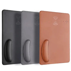 2 in 1 Wireless Charging Leather Mouse Pad- Assorted Colors