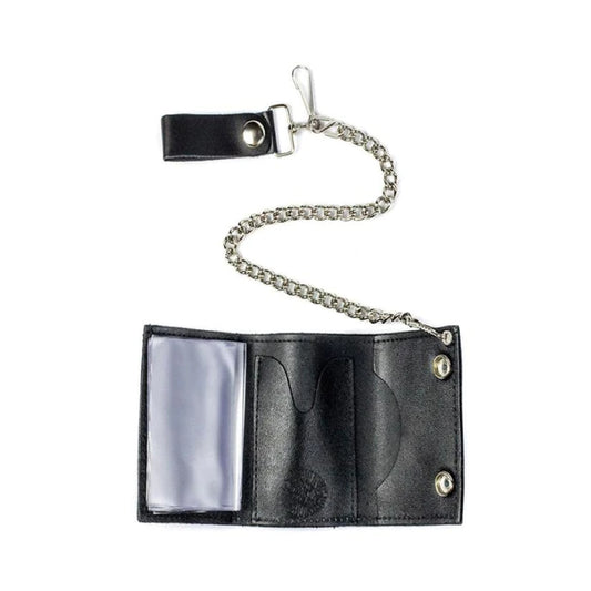 Wholesale Bulldog Spiked Collar Design Trifold Leather Wallets (MOQ-6)