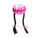 Women's Comfortable Pink Hat with Twin Braided Ponytail (MOQ-6)