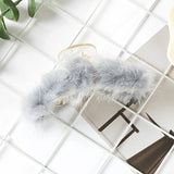 Women's Large Faux Fur Pom Pom Hair Claw Clip (1 Dozen=$119.99)