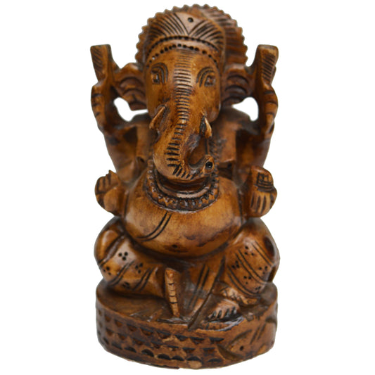 Wholesale Wooden Decorative Lord Ganesha Idol - Perfect Return Gift (MOQ-10)