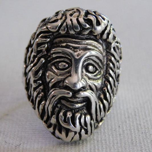 Wholesale Zeus God of War Silver Deluxe Biker Ring For Men's (Sold by - 12 piece)