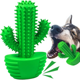 2808GP Dog Cactus Interactive Rubber Chew Toys For Small Large Dogs Tooth Cleaning Toothbrush For Small Large Dogs Treat Dispenser Pet