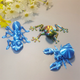 0709BA 3D Printed Toys Articulated Toy Frog Ant Crab 3D Design Desk Figurines For Kids Adults Christmas Halloween Thanksgiving gifts