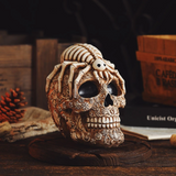 2307BA Halloween Skull Statues Resin Craft Skull Figurines Sculptures Home Party Decor Art Home Office Desk Ornaments Gift M76D