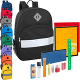 Reflective Backpack with School Supplies Kit