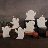 2808BA 6Pcs/Set Halloween Silicone Mold Cute Ghost Candle Mold Scented Stone Molds Gypsum/concrete/epoxy Resin Ghost Ornament Mould