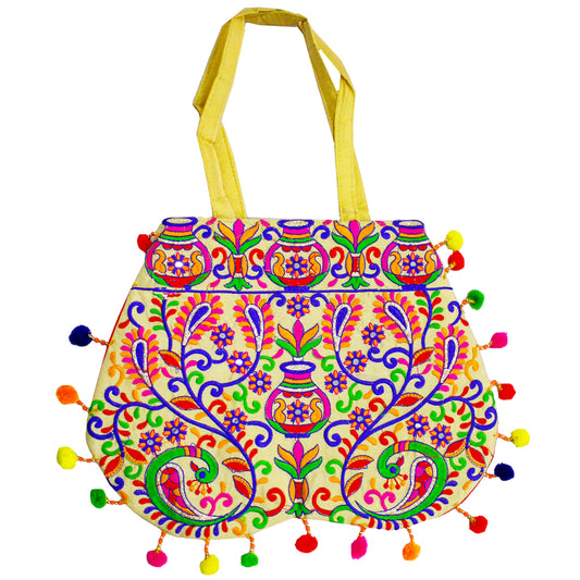 New Beautiful Multicolour Rajasthani Banjara Bag With Handle For Women's