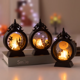 2808BA Halloween New Luminous Alarm Clock Led Small Wind Light Pumpkin Lamp Decoration Desktop Small Ornaments Haunted House Scene Layout