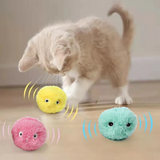 2307GP Smart Cat Toys Interactive Ball Plush Electric Catnip Training Toy Kitten Touch Sounding Pet Product Squeak Toy Ball Cat Supplie