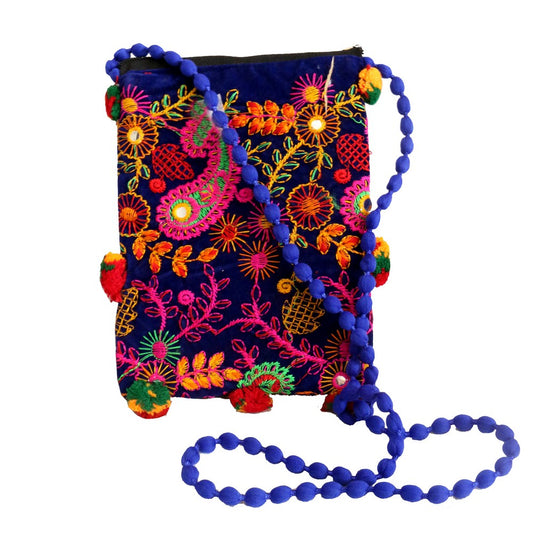 Colourful & Stylish New  Mobile Purse Bag With Long Beaded Sling