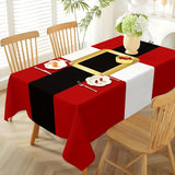 201124 1pc Festive Santa Round Tablecloth - Durable, Woven, Machine-Made Polyester with Vibrant Holiday Graphic - Ideal for New Year & Christmas Decorations, Home & Event Design, and Thoughtful Gift Idea